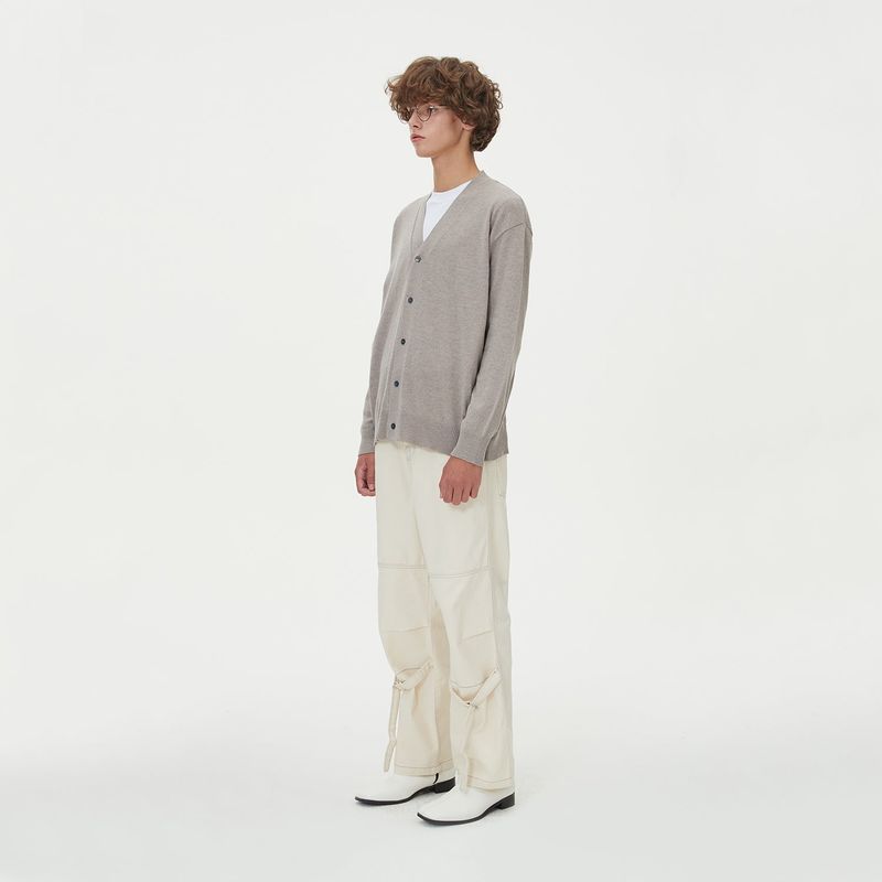 LAMBSWOOL V NECK CARDIGAN_MOCHA