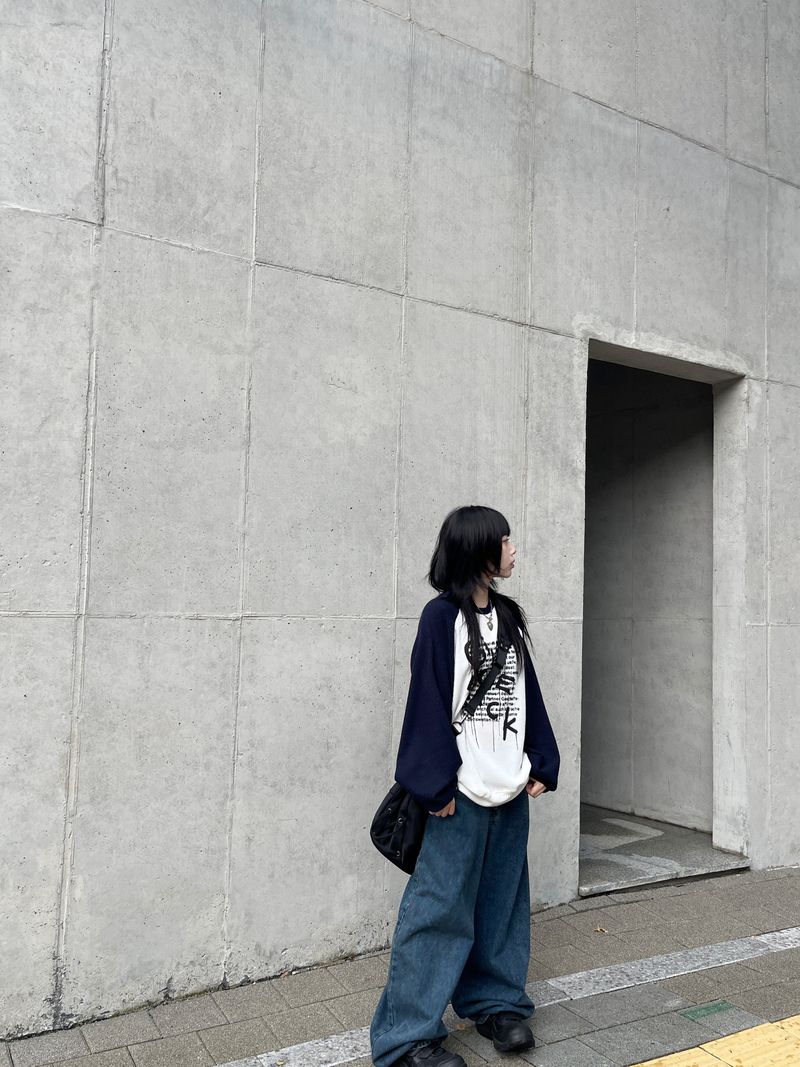 Shino raglan waffle sweatshirt 