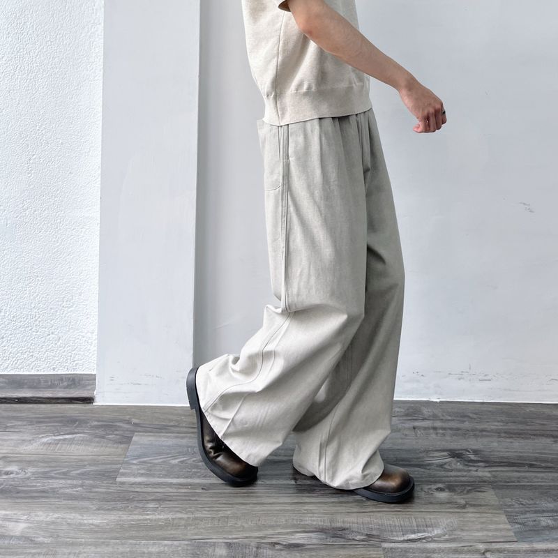 Slate Wide-Silhouette Trousers