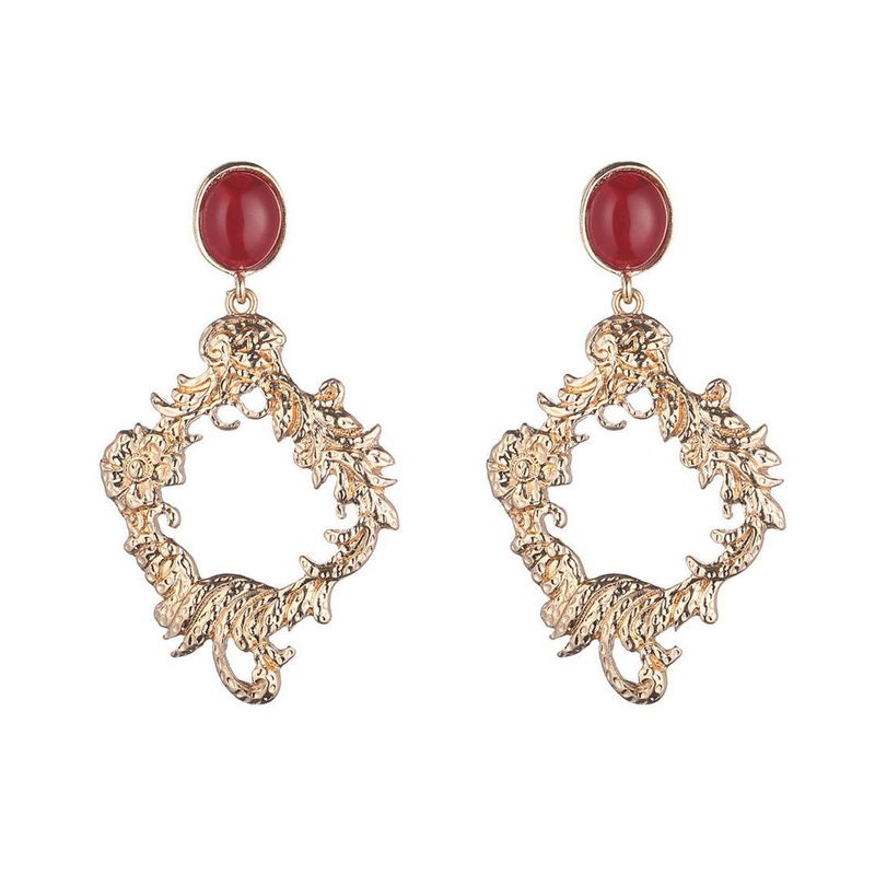 gold lozenge garland earrings