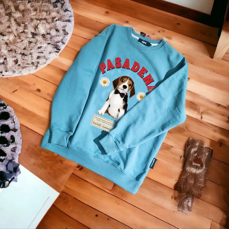 600D-030 PASADENA DOG LAYERED SWEAT SHIRTS
