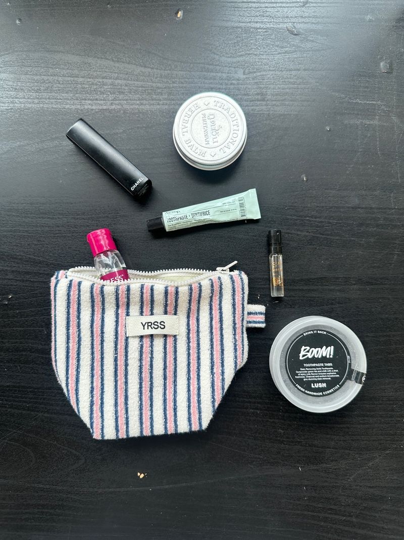 Pop-Up Pouch - Terry (Pink+Navy)