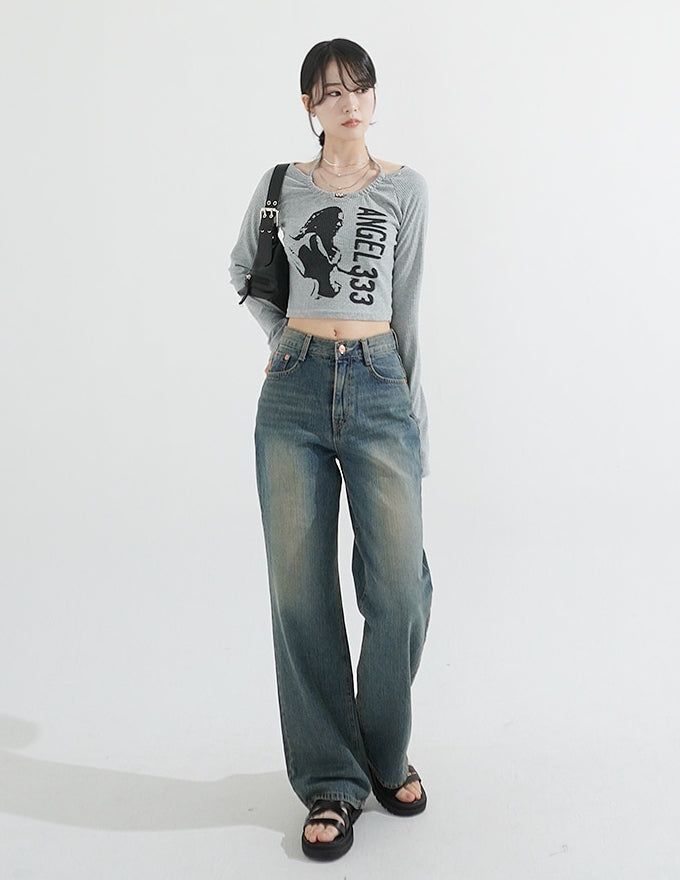 Choker Neck Cropped T-shirt