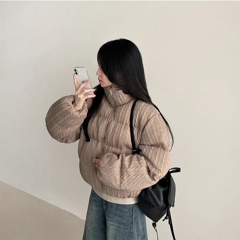 Cream Pattern Jacket Jumper
