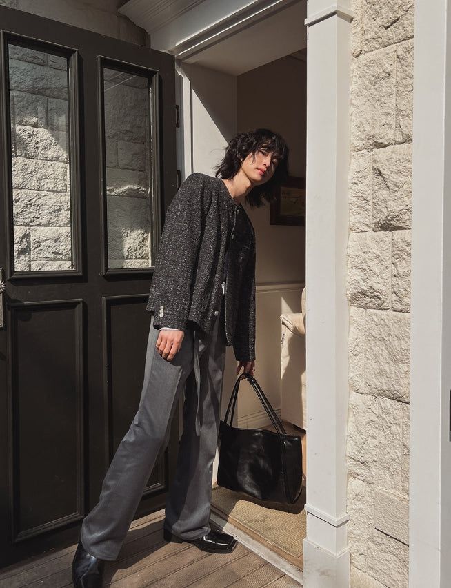Proi Denim Tweed Round Jacket