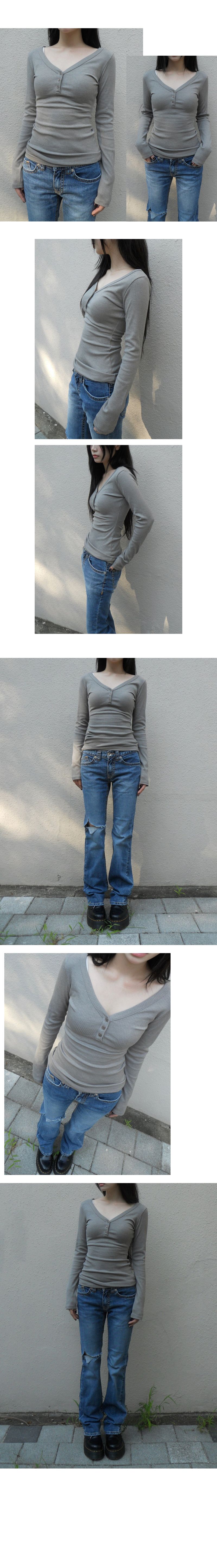 slim button tee
