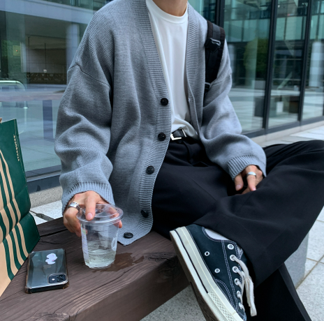 flander plain overfit cardigan
