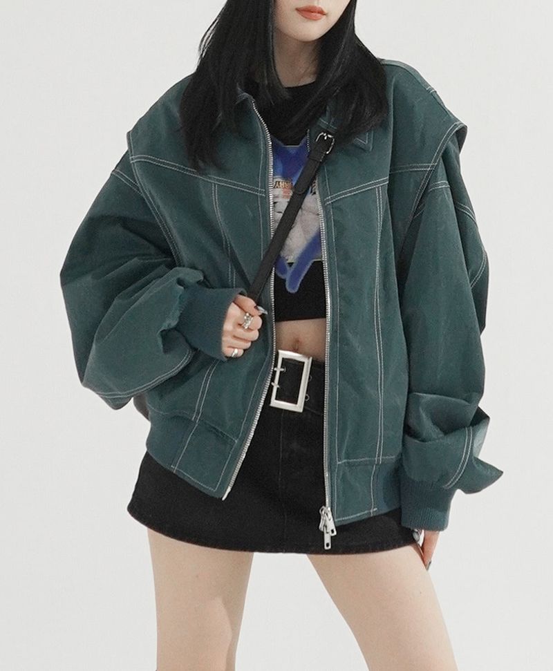 KIXI（キッシー）の「ヴィッパーレザー2WAYジップアップジャケット（ジャケット/アウター）」