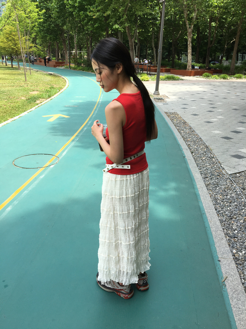 Tincture Ripple Long Skirt (2color)
