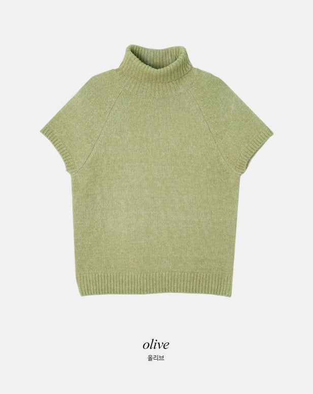 Forever Soft Turtle Neck Short Sleeve Knit (4color)