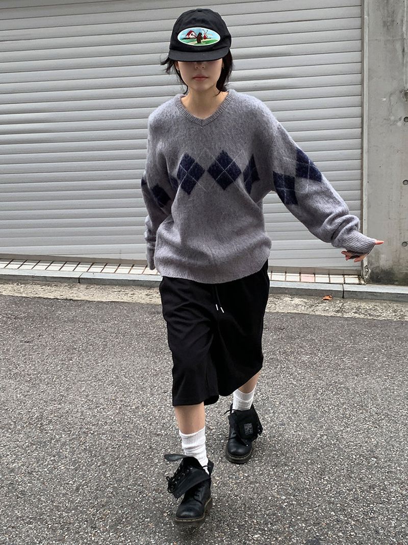 BRUSH ARGYLE KNIT (3C)