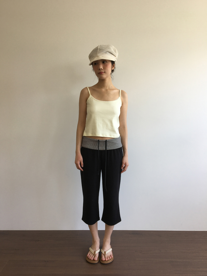 Over-banded Capri Pants (3color)