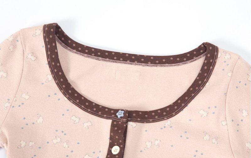 star rabbit long sleeve pink