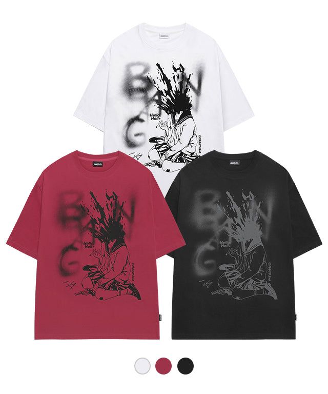 ODDSTUDIO(オッドスタジオ)の「バン グラフィック オーバーフィット Tシャツ / Bang Graphic Oversized Fit T-Shirt(トップス)」