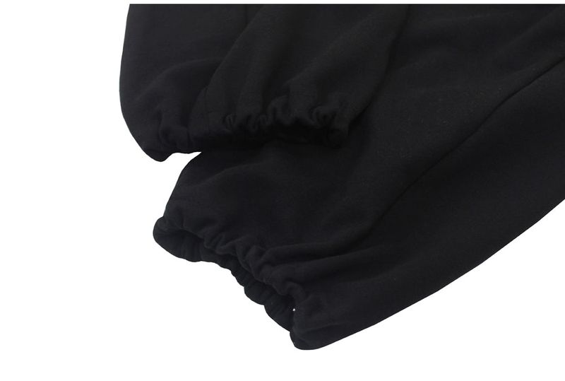 destroyed side tuck sweat pants (black)