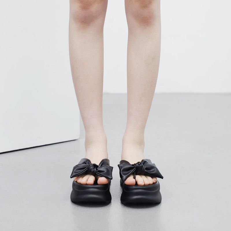 NONCODE（ノンコード）の「Formi Ribbon Leather Platform Slippers（Shoes）」