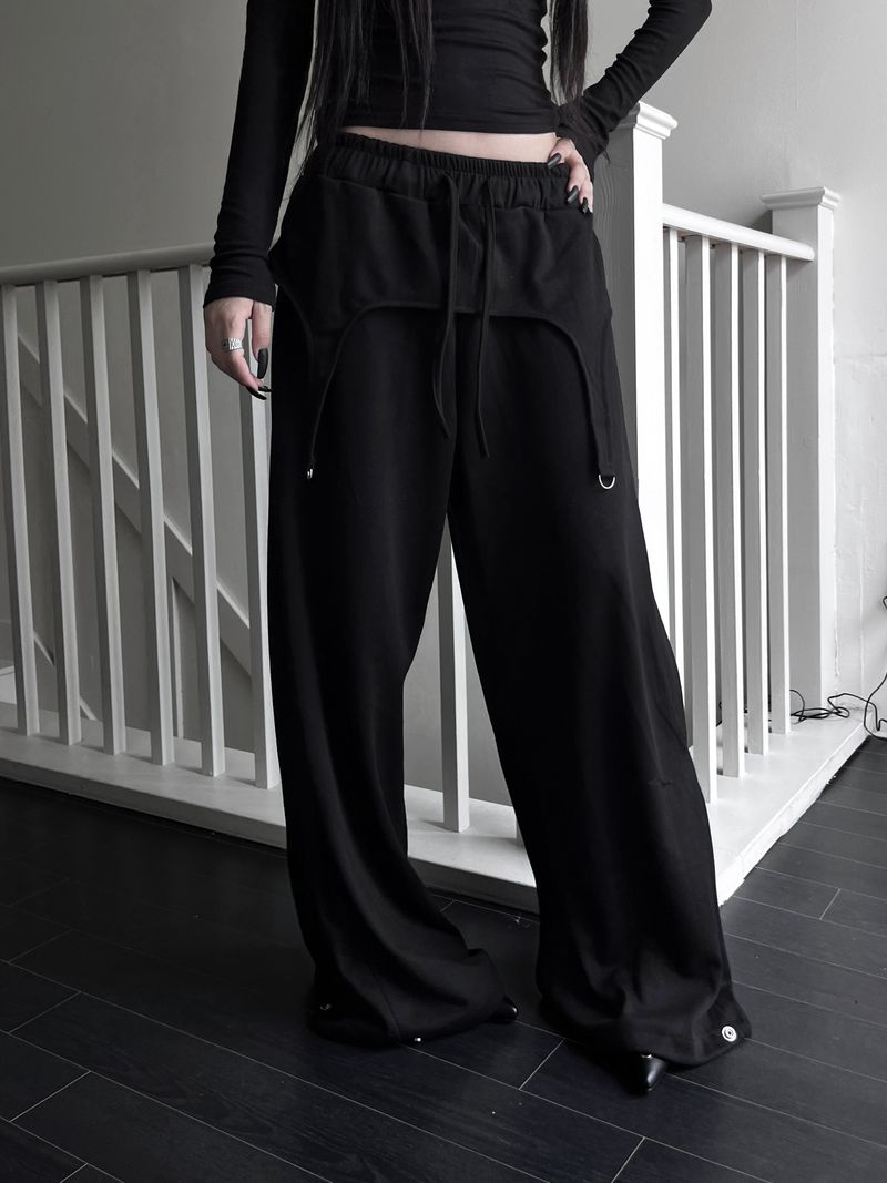 D-ring snap wide pants (2color)