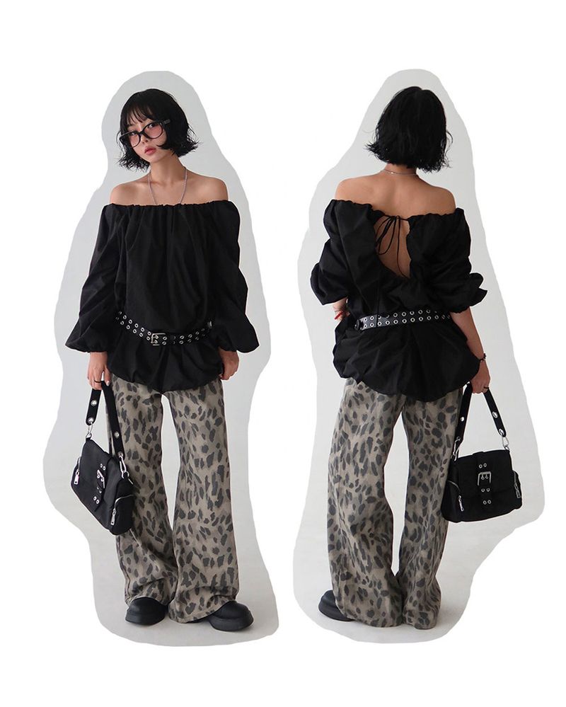 Delight-J（ディライトジェイ）の「Pumpkin Balloon Off-Shoulder Long Blouse & Mini Dress（Dresses）」