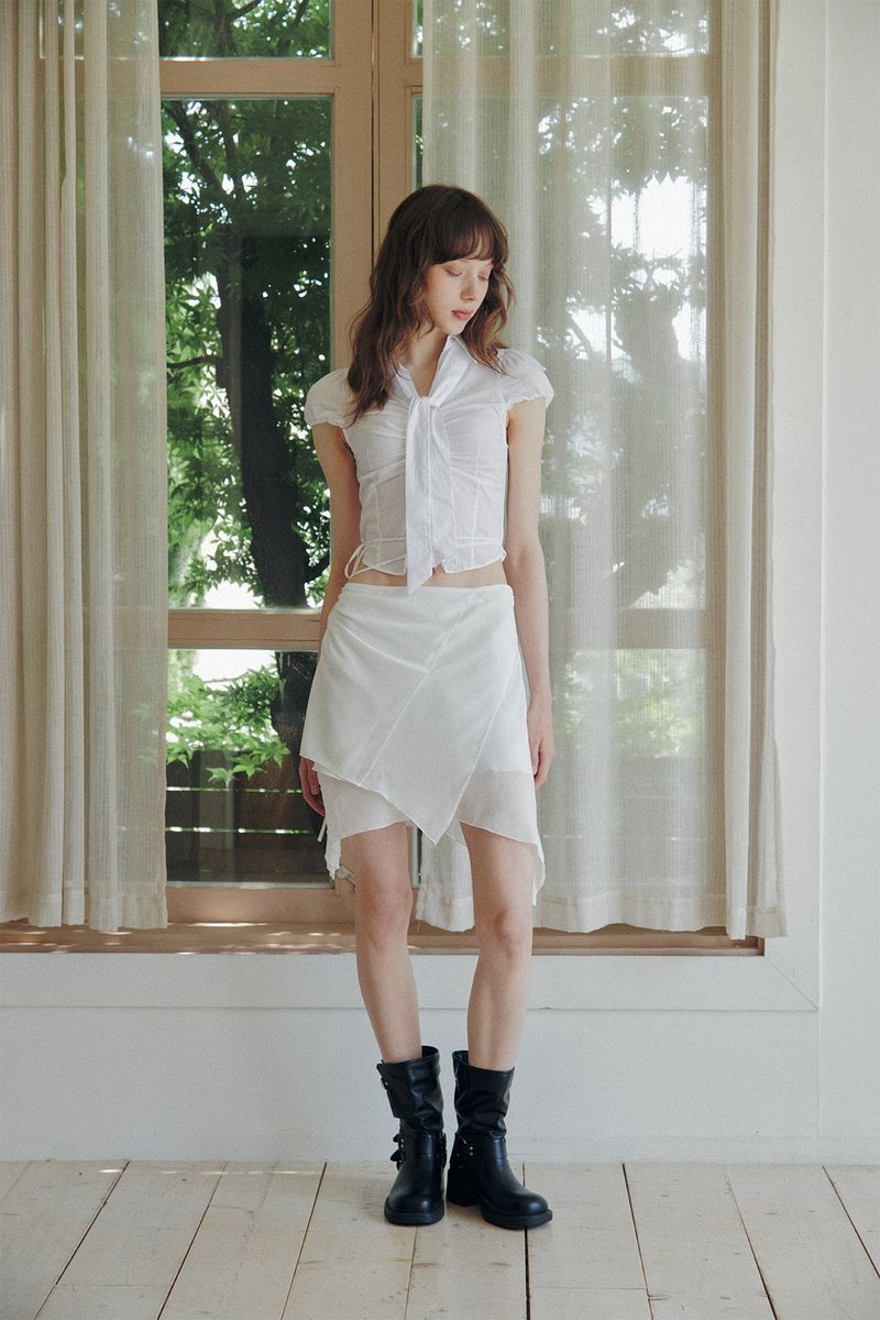 FAIRY MIDI SKIRT white