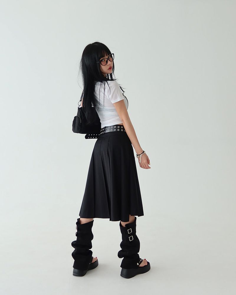 Meet pleats pleated midi skirt