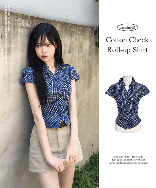 JASMINBELL(ジャスミンベル)の「Kev Cotton Check Short-sleeve Shirt(Tops)」
