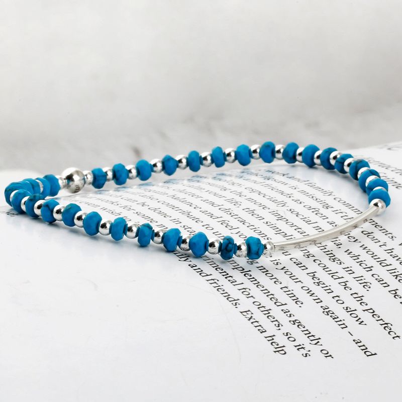 SHOVEOFF（ショーブオフ）の「SVB-229 An Yujin wearing Silver Bar Turquoise Unisex Simple Daily Couple Bracelet（Accessories）」
