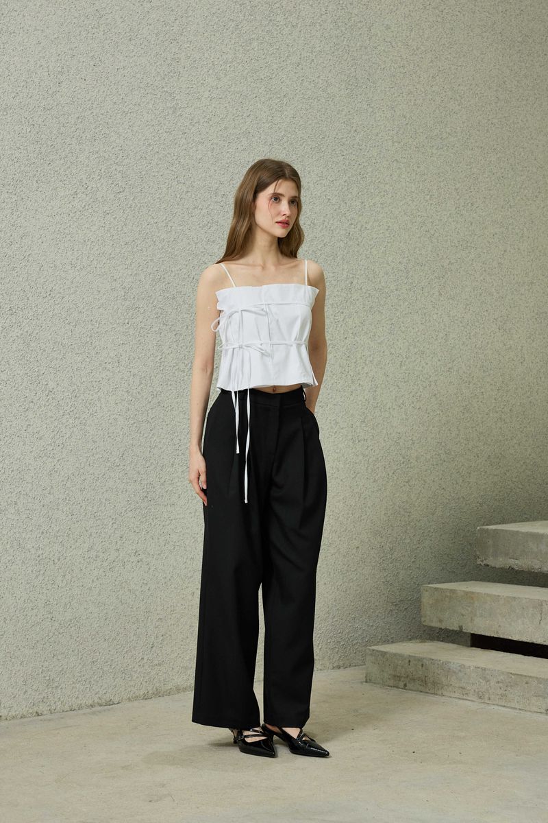 TOMO WIDE SLACKS / BLACK