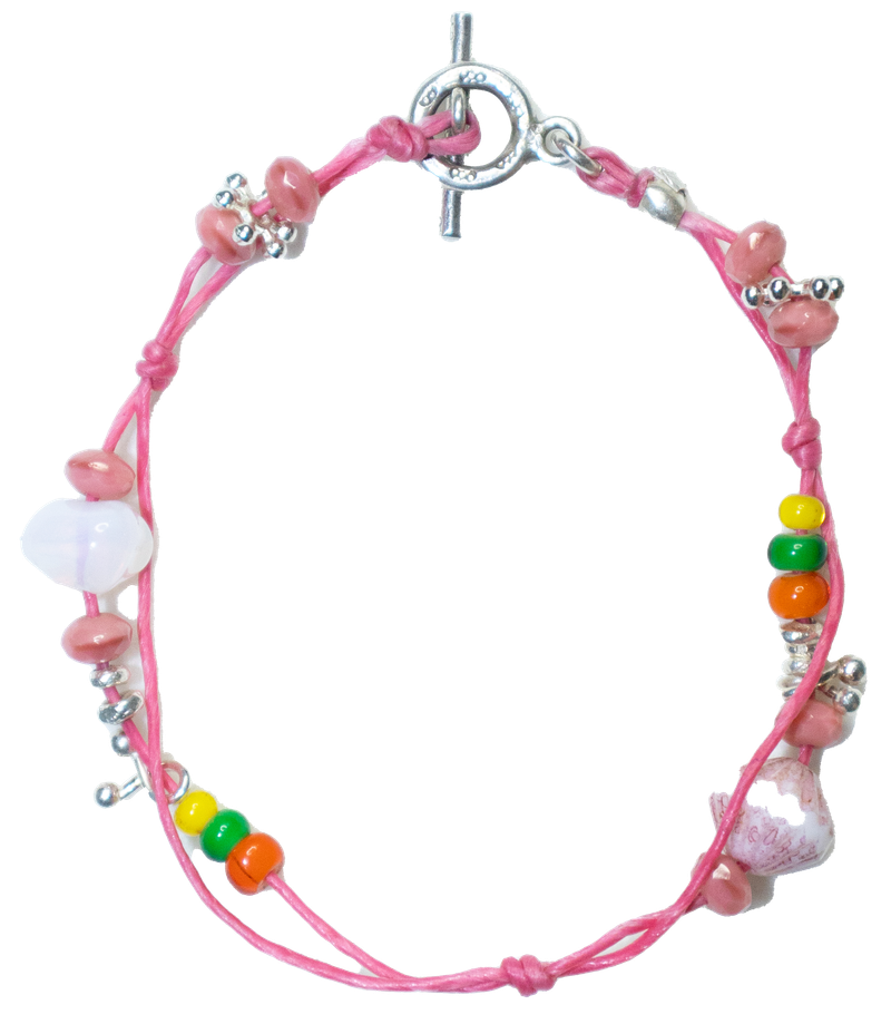 Silver 925 Toggle color beads bracelet
