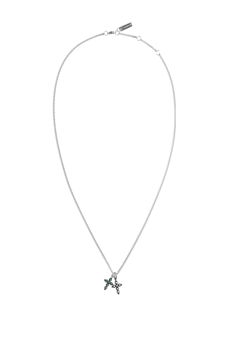 Double mini cross necklace