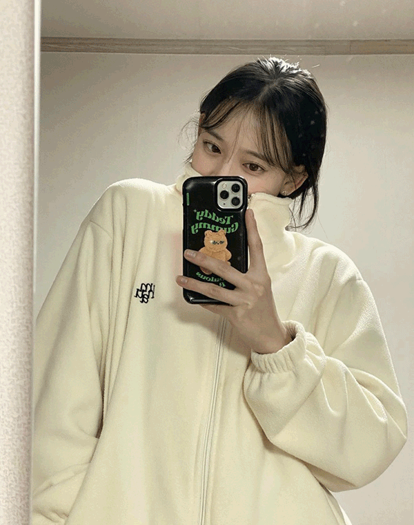 muahmuah（ムアムア）の「STITCH LOGO FLEECE ZIPUP JACKET（Jackets/Outerwear）」