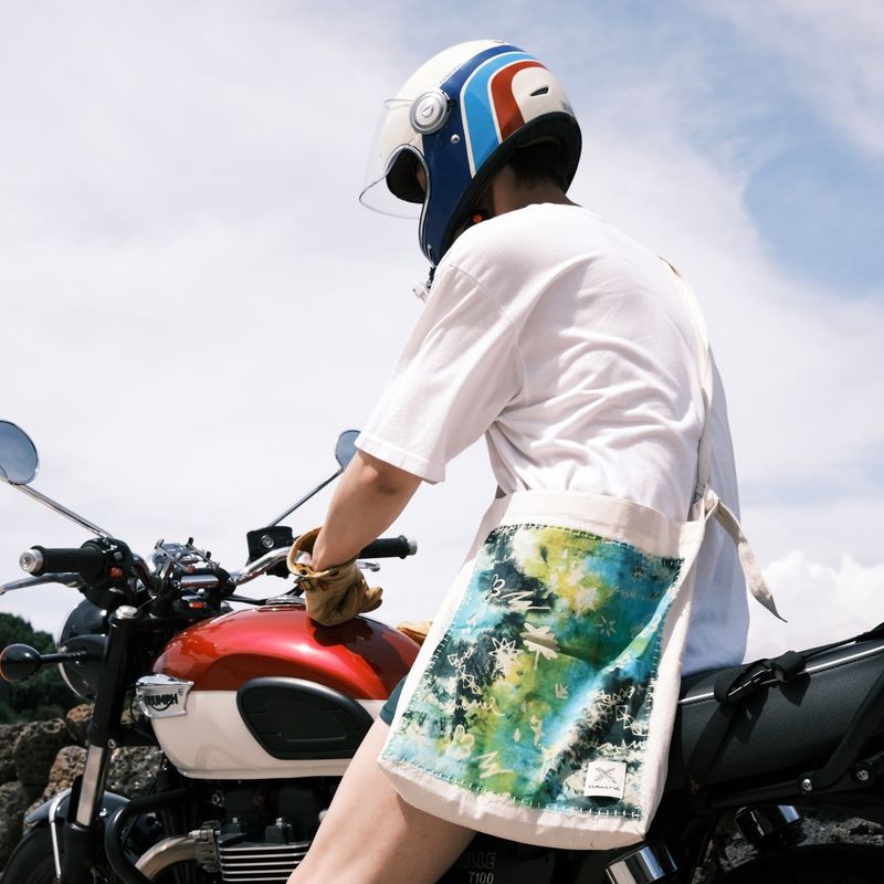 [Patchwork Canvas Bag] Life in Travel-Tie-dye Lime