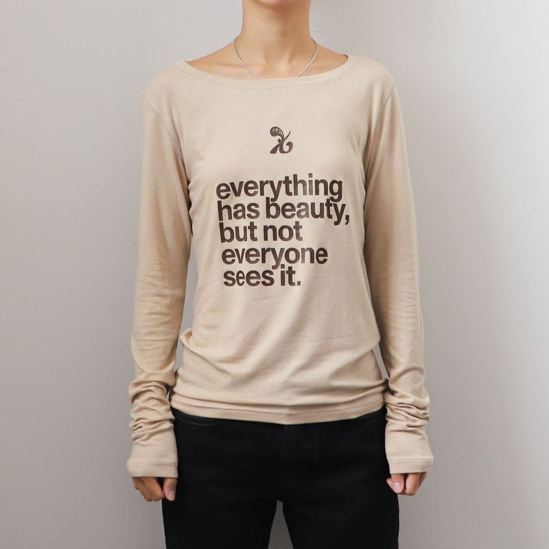 ビューティーシンボル長袖Tシャツ (ベージュ)