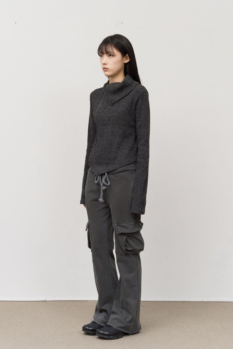 (W) Shield Slash Knitted Zip Up