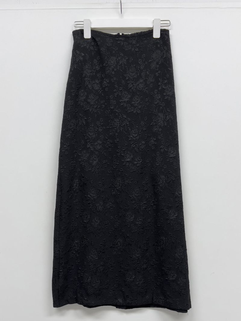 Jacquard flower long skirt