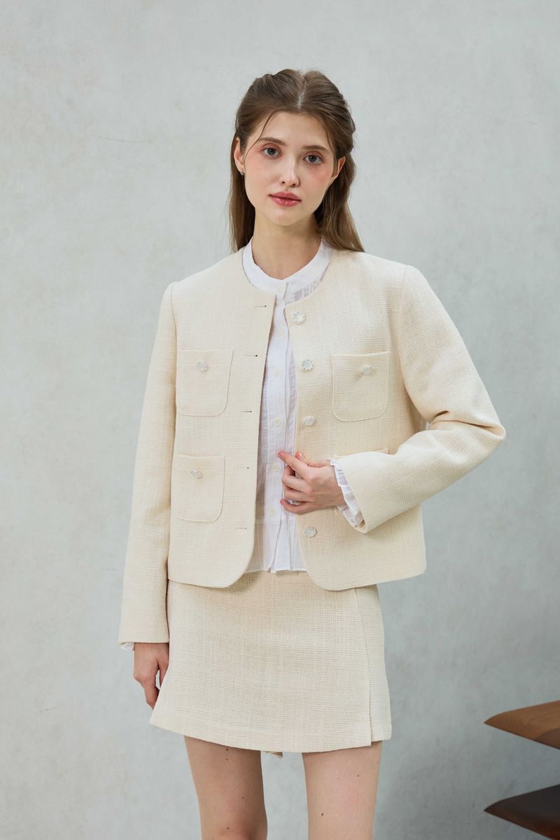 CHERISH TWEED SKIRT PANTS / WHITE