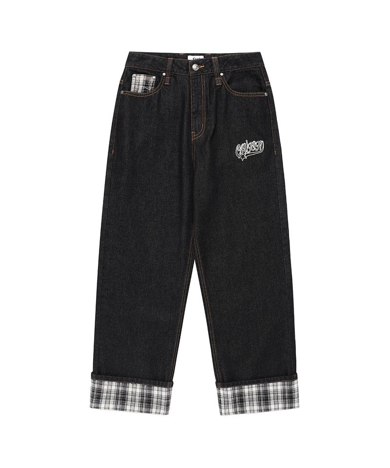 cavish（カビシ）の「W CHECK DENIM PANTS BLACK(CV2FFFD110A)（Pants）」