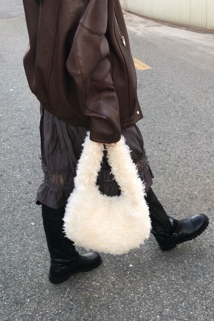 [MADE] ベベパピーバッグ (アイボリー) ファーバッグ