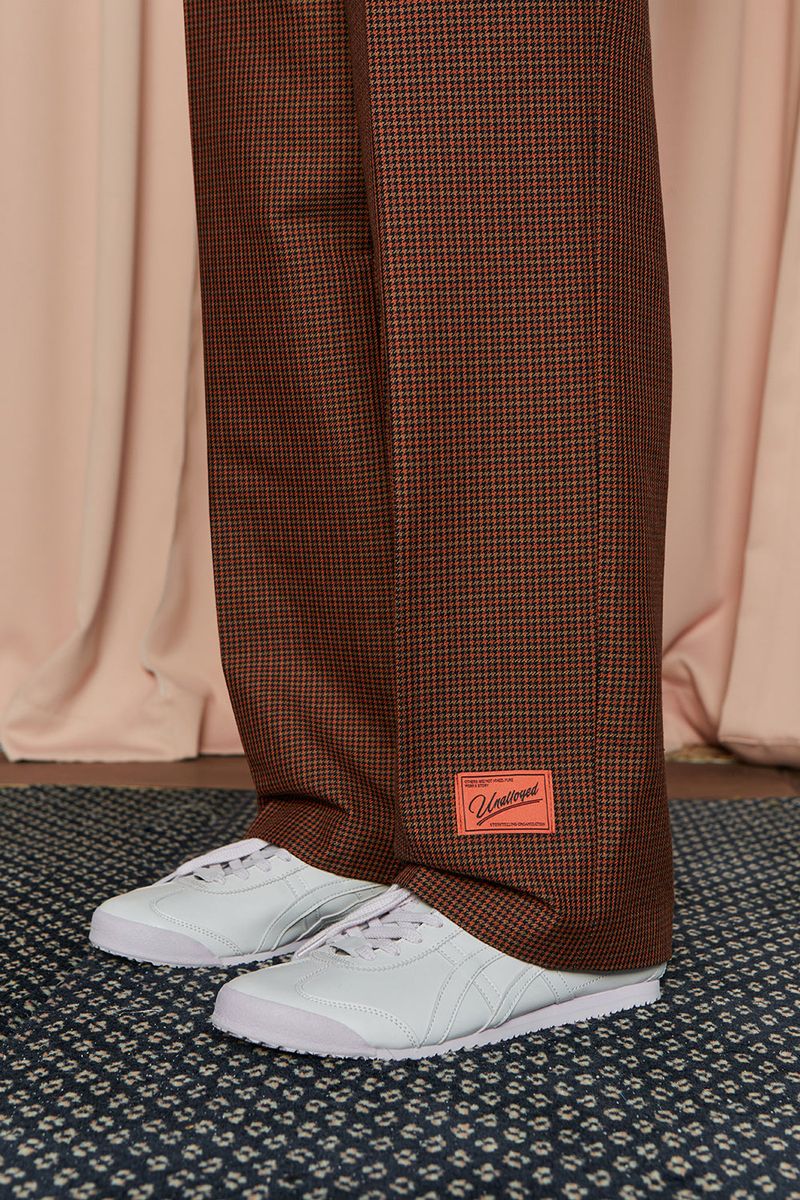 HOUND TOOTH CHECK PANTS / NAVY&ORANGE