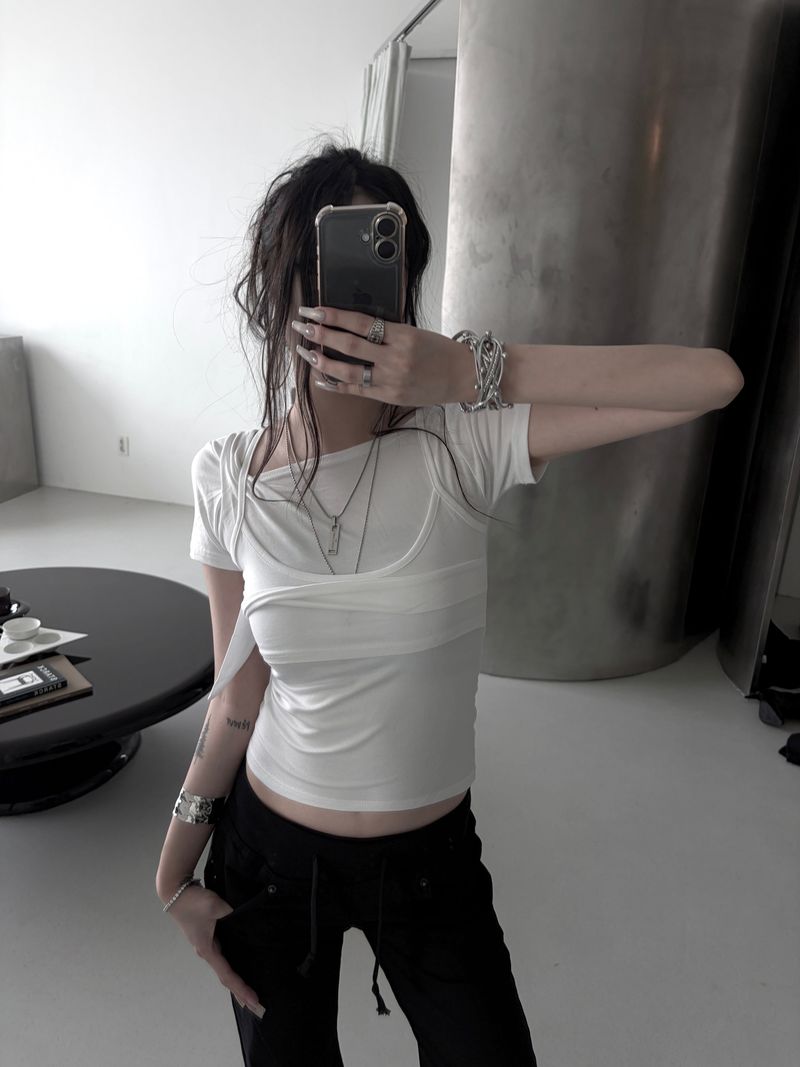 top layered short sleeves
