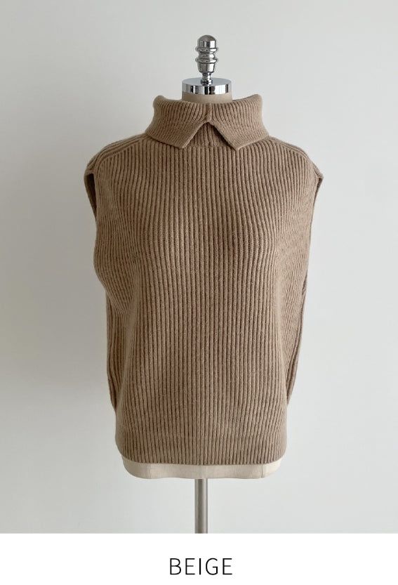 Koan double turtle silt knit vest