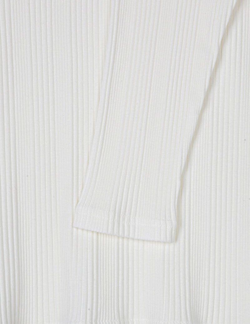 Irrregular rib slim long sleeves(5color)