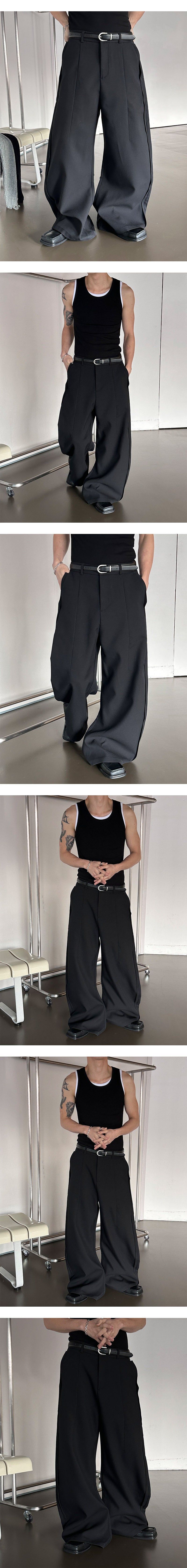  [Unisex] Wide over flare slacks(2color)