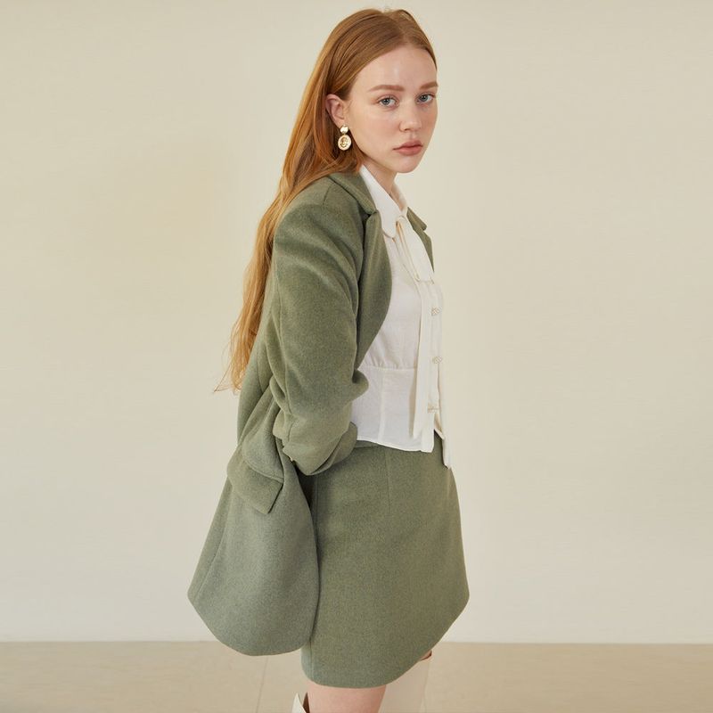 MODERN DART MINI SKIRT (EMERALD GREEN)