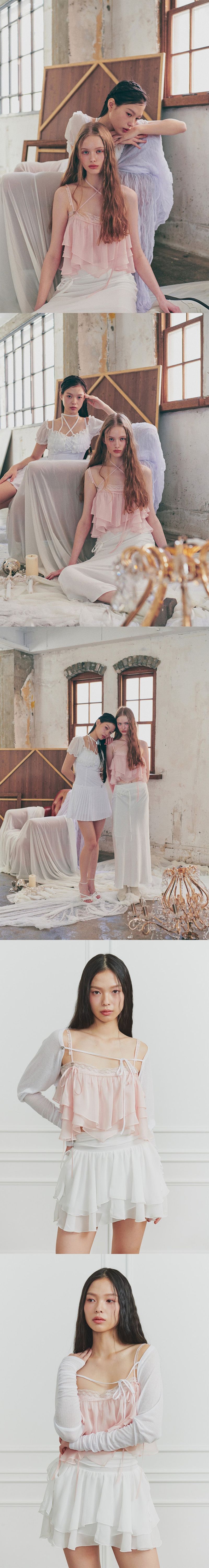 MERMAID FRILL TOP pink