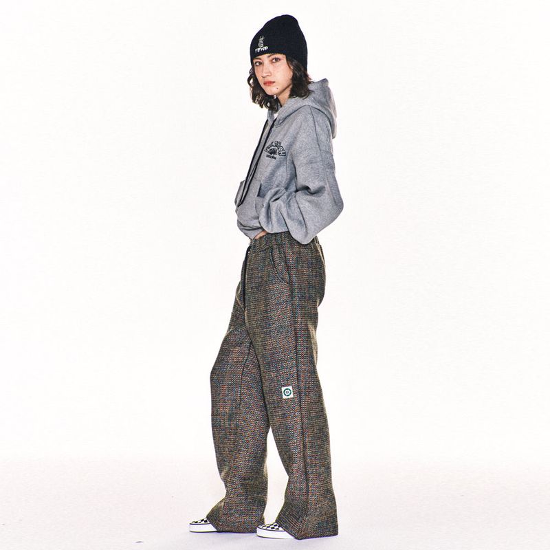 AVRIL TWEED WIDE LONG PANTS (BLUE)