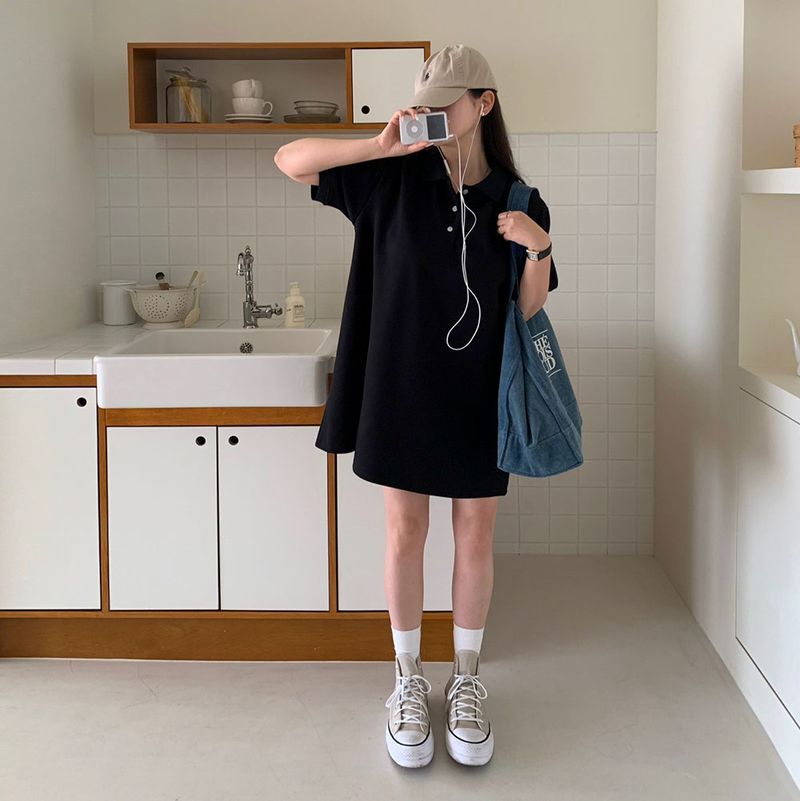 [BELLIDE MADE] Loose fit, flare PK dress