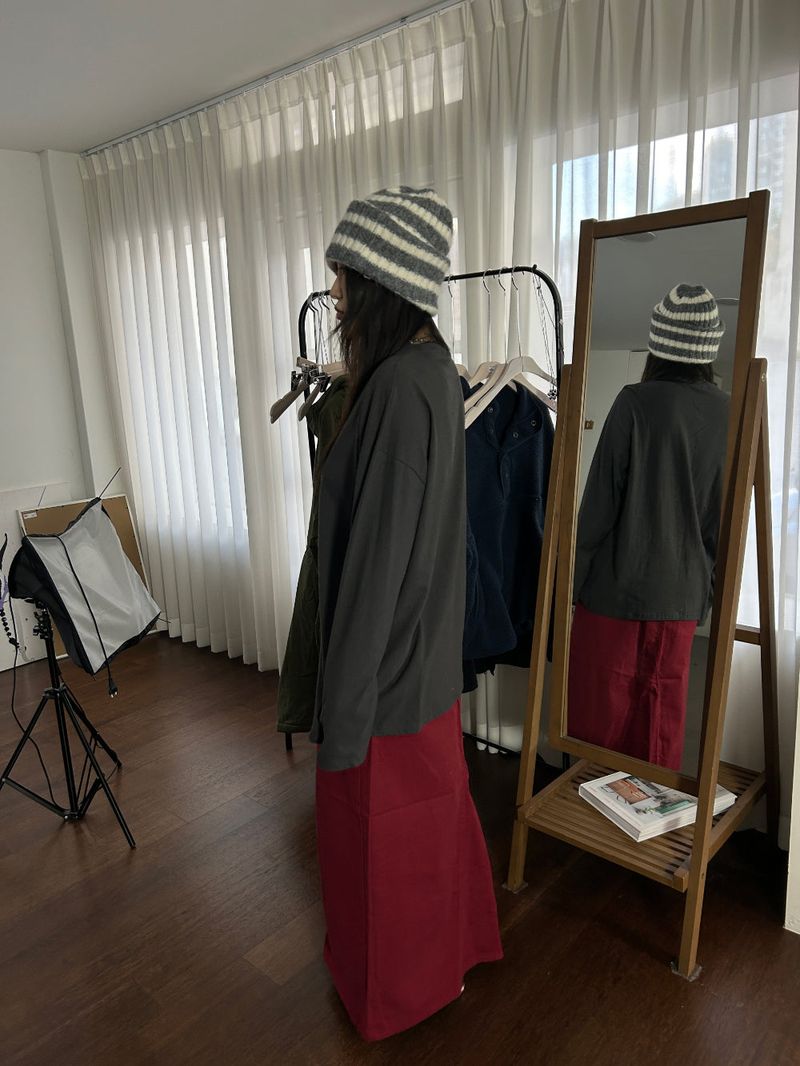 (3color) coki maxi long sk