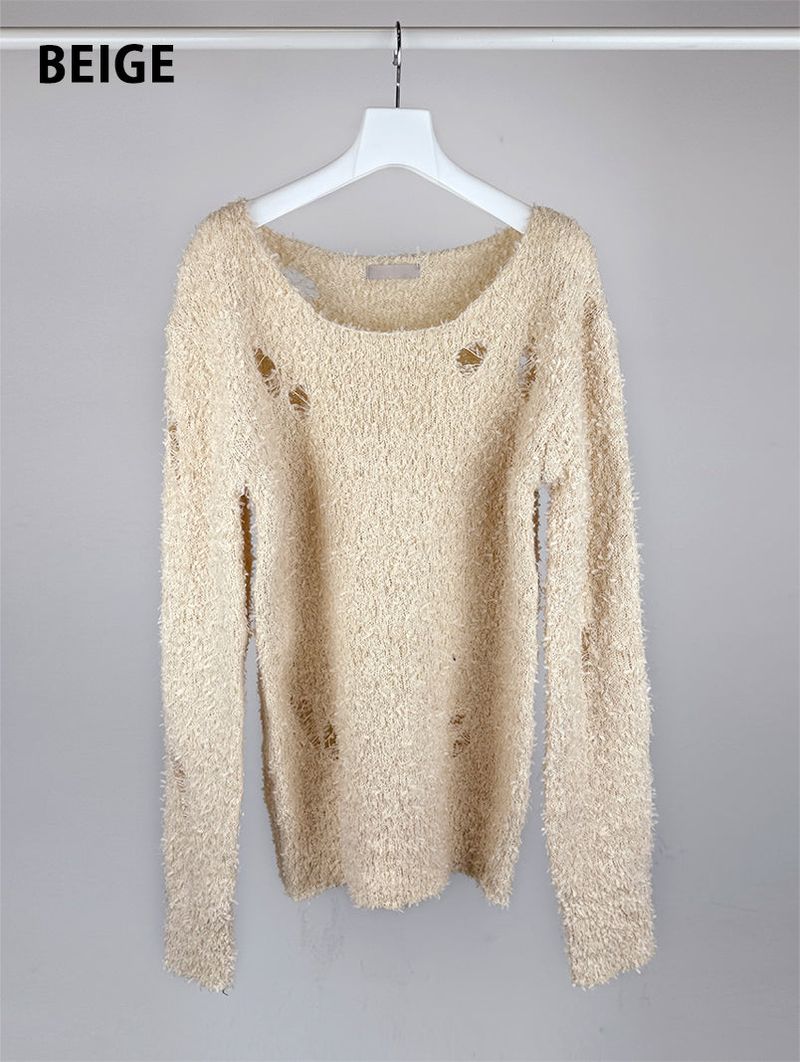 BOUCLE DAMAGE LOOSE KNIT (2C)