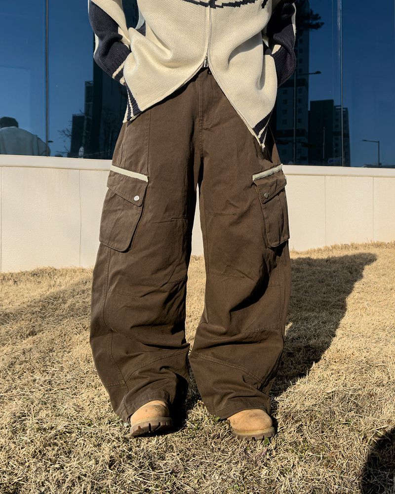 JIIGEUM（ジグム）の「Kaven Color-Block Wide Cargo Pants（Pants）」