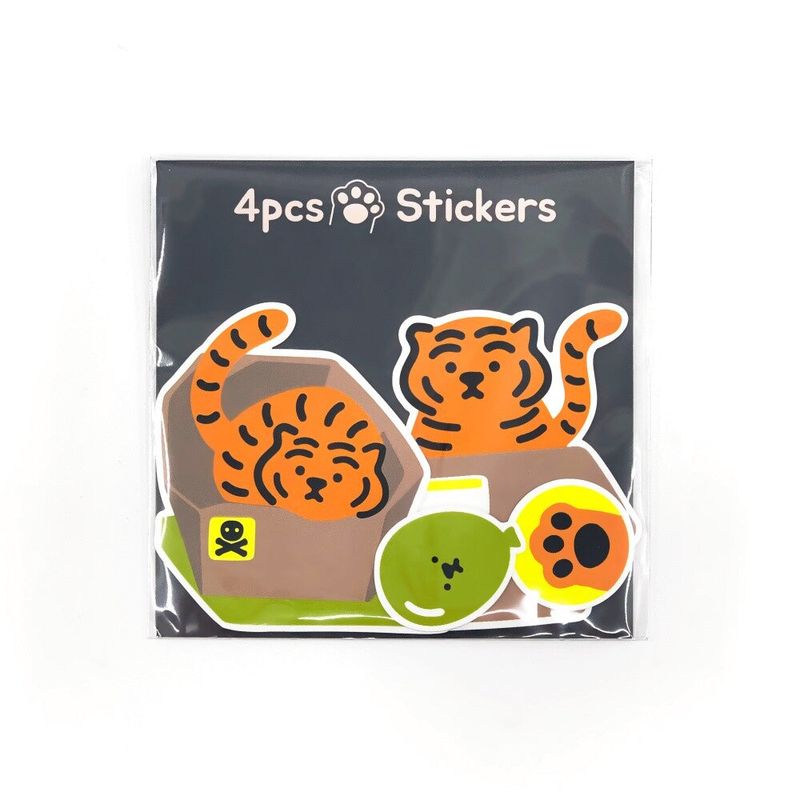 MUZIKTIGER（ムジークタイガー）の「ボックスタイガー４PCS ステッカー（スマホグッズ/小物）」